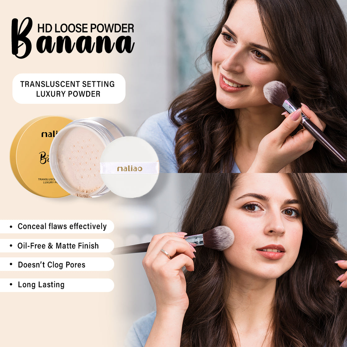 Maliao Luxury HD Banana Compact Powder - Perfecting Radiance for Flawless Skin - Maliao Makeup