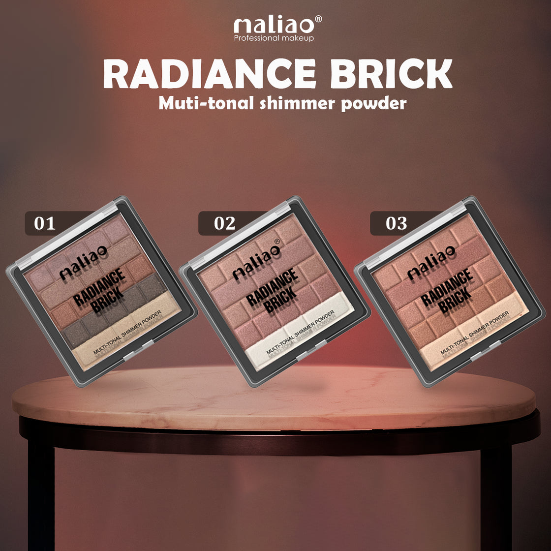 Maliao Radiance Brick Highlighter Shimmer Powder - Illuminate Your Features with Natural Glow - Maliao Makeup