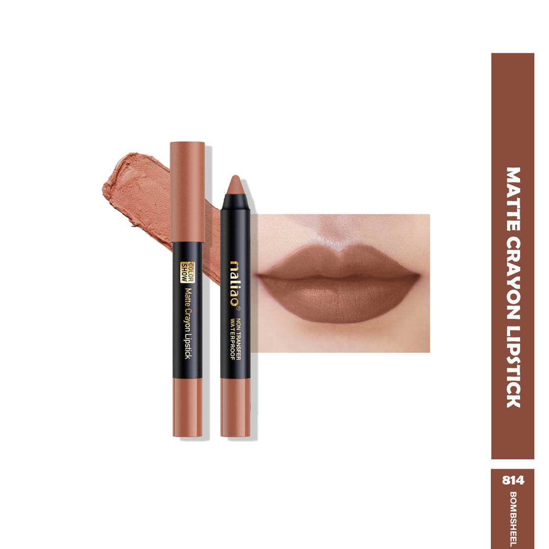 Maliao Matte Crayon Lipstick - 6-in-1 Non-Transfer Waterproof Color Show - Maliao Makeup