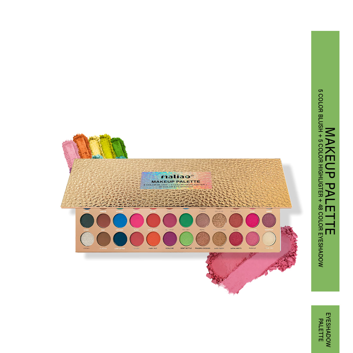 Maliao All-in-One Eyeshadow Palette Pro - 58 Colors with 5 Blush, 5 Highlighter, 48 Eyeshadows - Maliao Makeup