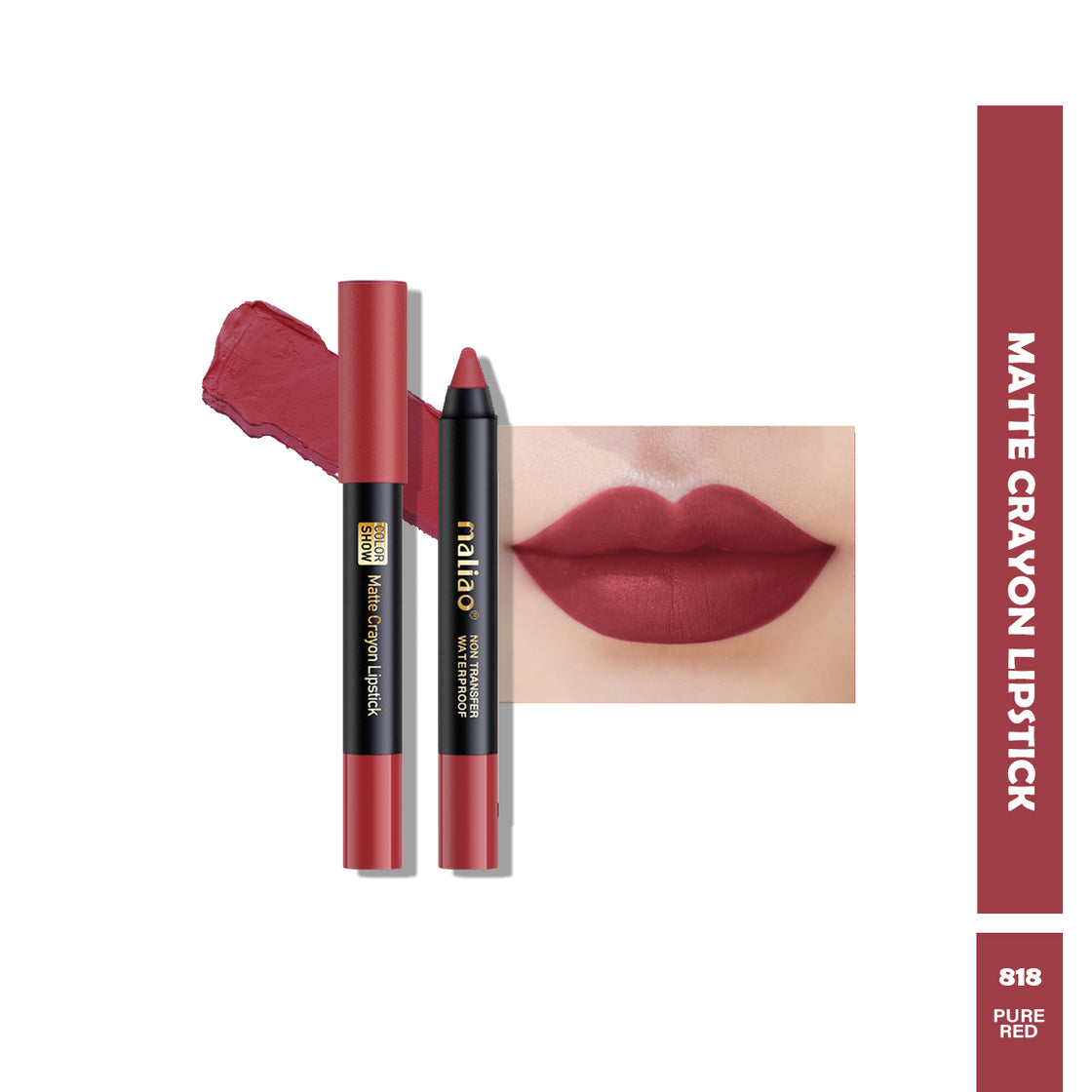 Maliao Matte Crayon Lipstick - 6-in-1 Non-Transfer Waterproof Color Show - Maliao Makeup