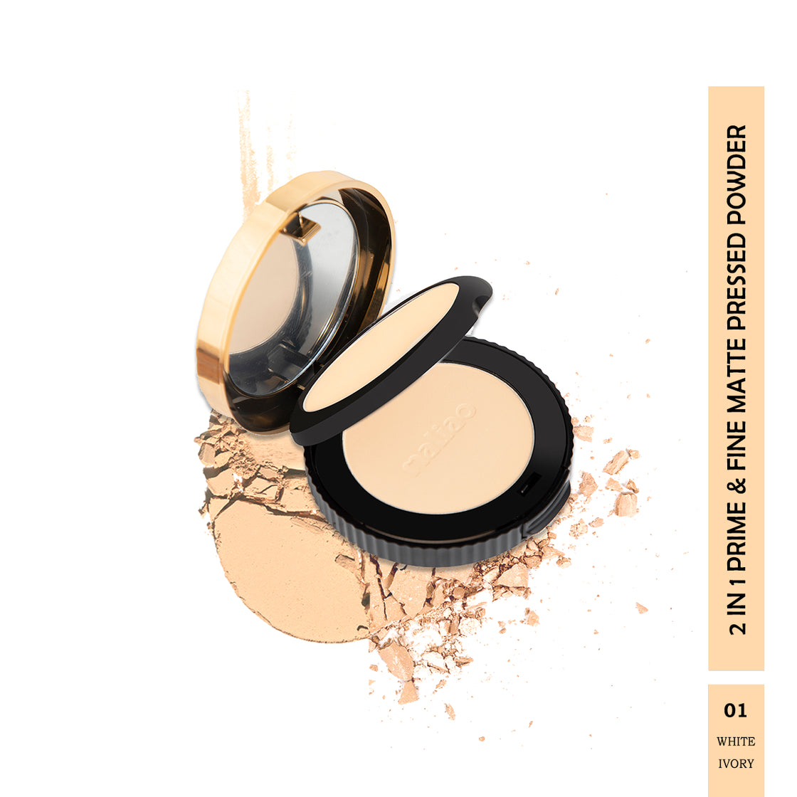 Maliao Oil Control 2 in 1 Prime & Fine Matte Pressed Powder Compact - Velvety Natural Perfection Maliao Professional Makeup