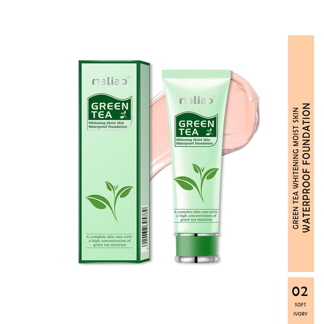 Maliao Green Tea Whitening Moist Skin Waterproof Foundation - Maliao Makeup