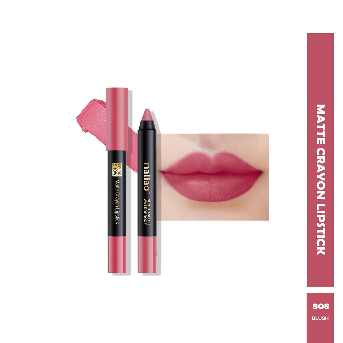 Maliao Matte Crayon Lipstick - 6-in-1 Non-Transfer Waterproof Color Show - Maliao Makeup