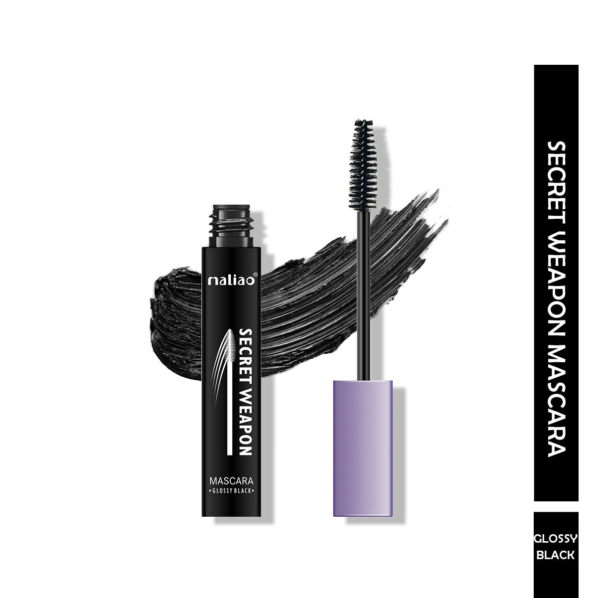 Maliao Secret Weapon Mascara - Glossy Black Lashes, Voluminous & Lengthening (10ml) - Maliao Makeup