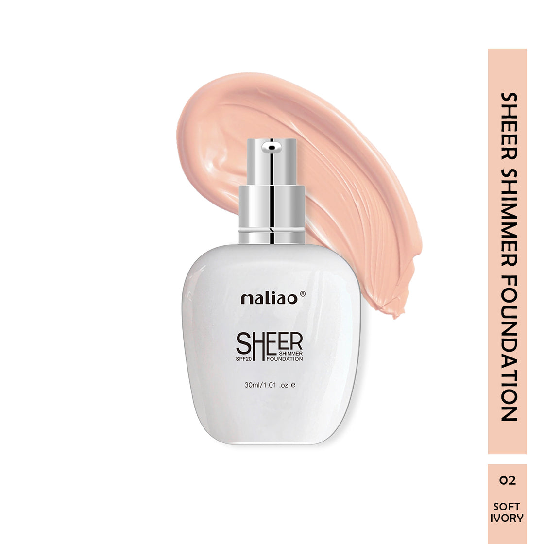 Maliao Sheer Shimmer Foundation SPF 20 - Radiant Finish for Face Makeup - Maliao Makeup