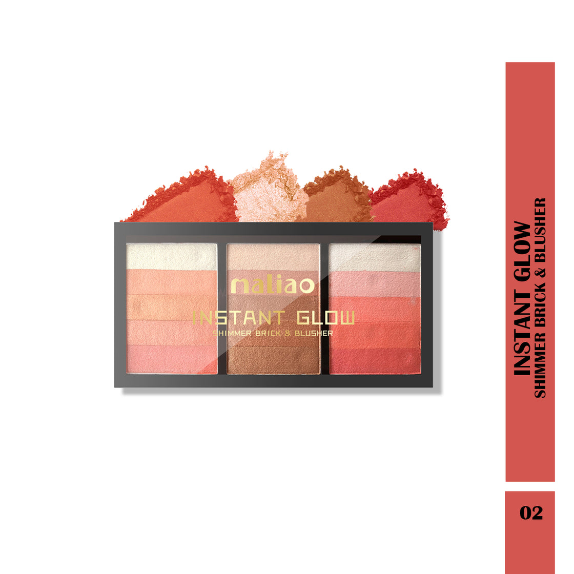 Maliao Instant Glow Shimmer Brick &BLUSHr Palette - Radiant Beauty in One - Maliao Makeup