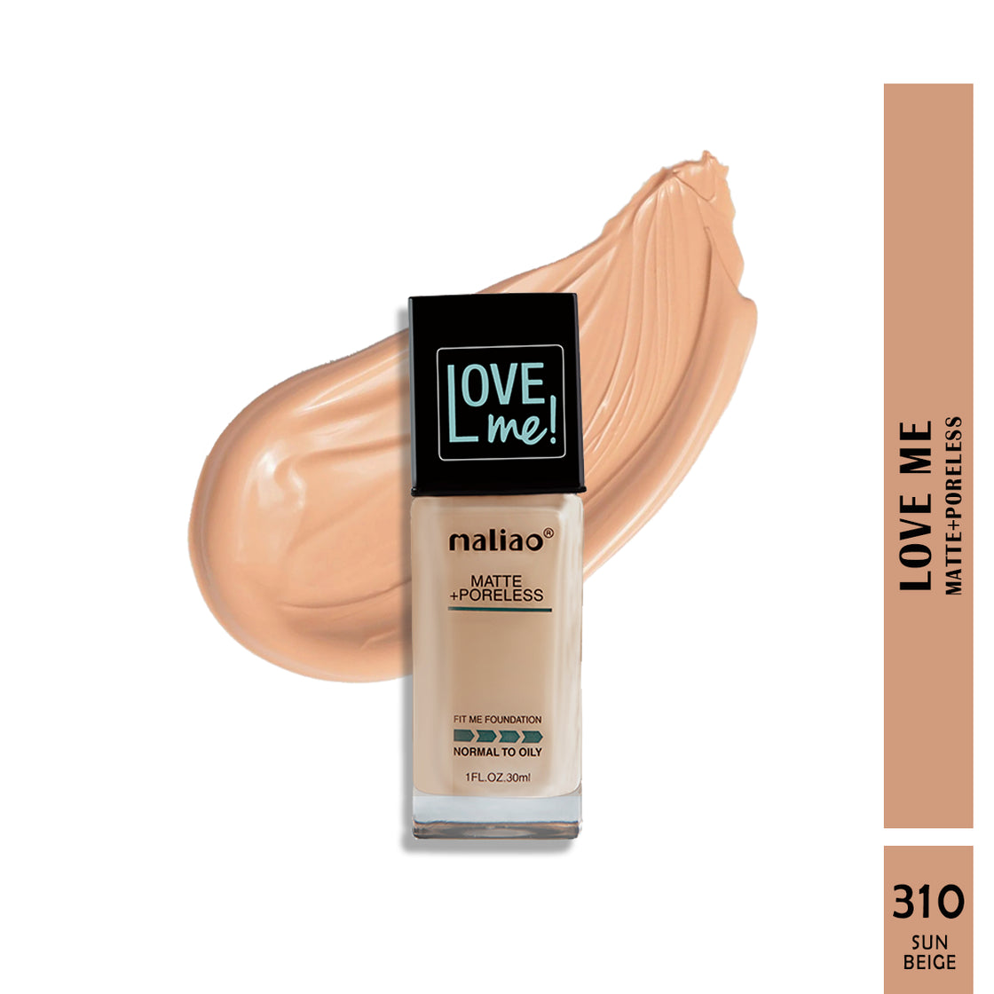 Maliao Love Me Matte + Poreless Love Me Foundation - Your Secret to Flawless, Matte Perfection Face 310-SKIN-NUDE