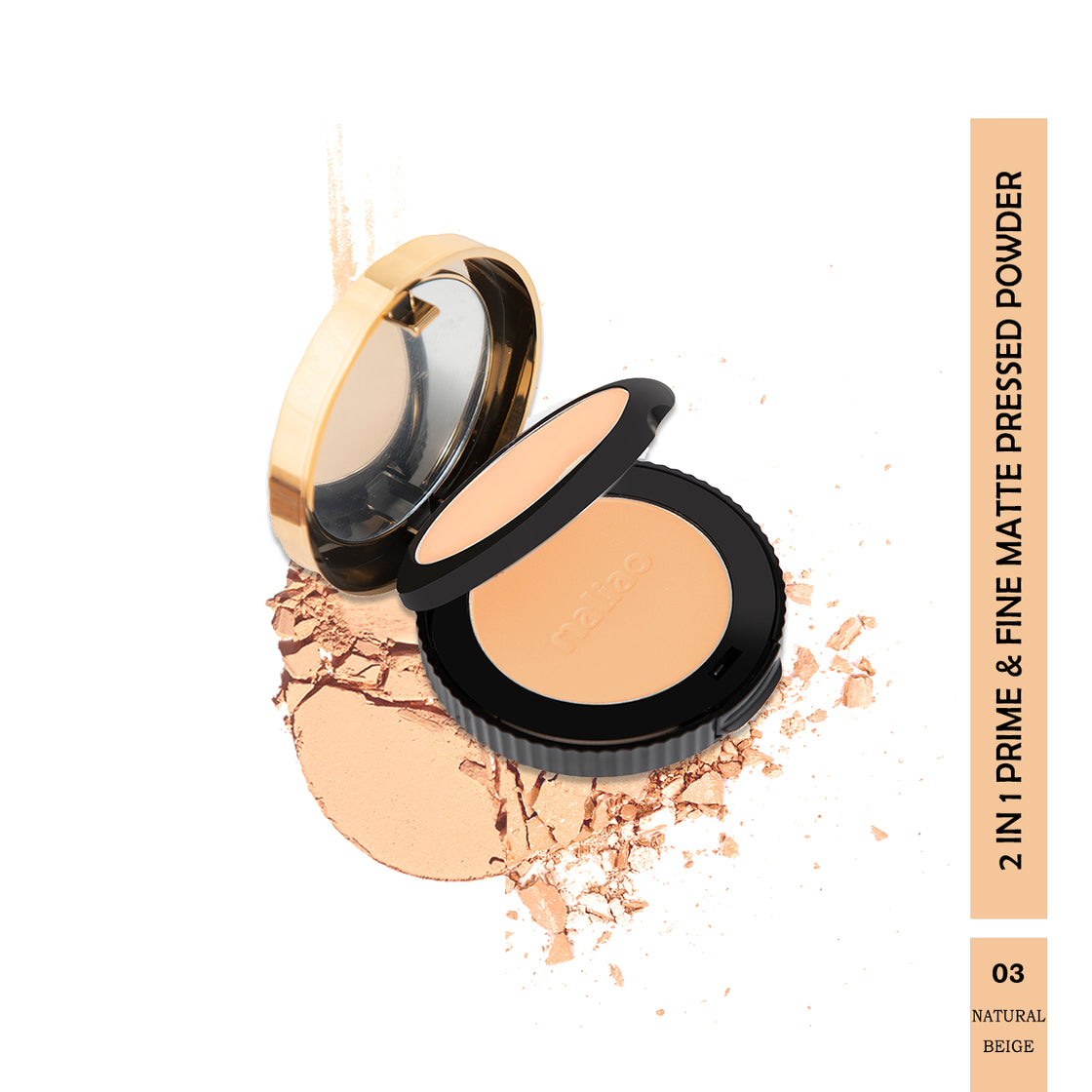 Maliao Oil Control 2 in 1 Prime & Fine Matte Pressed Powder Compact - Velvety Natural Perfection Maliao Professional Makeup