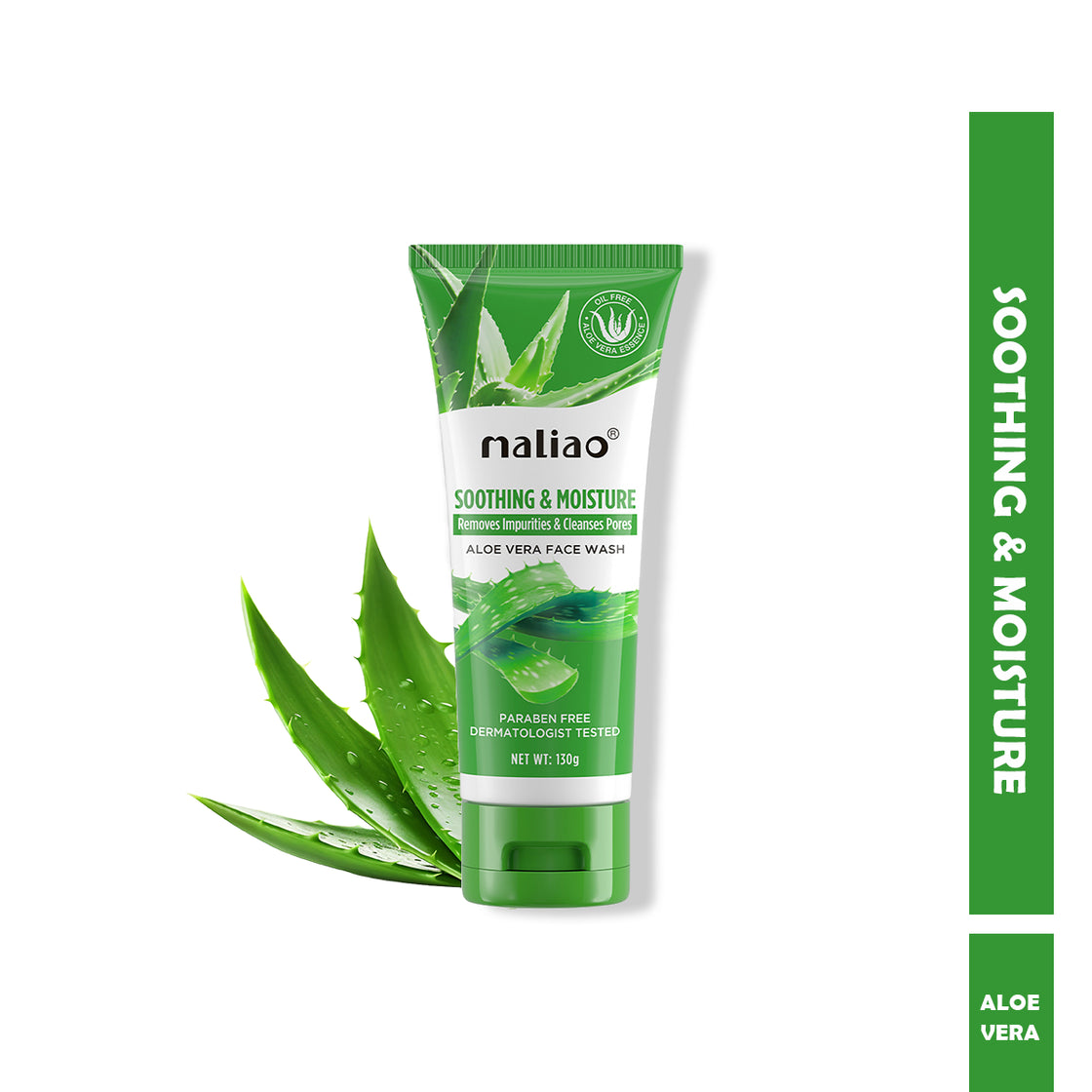 Maliao Soothing Aloe Vera Face Wash - Removes Impurities & Cleanses Pores - Maliao Makeup