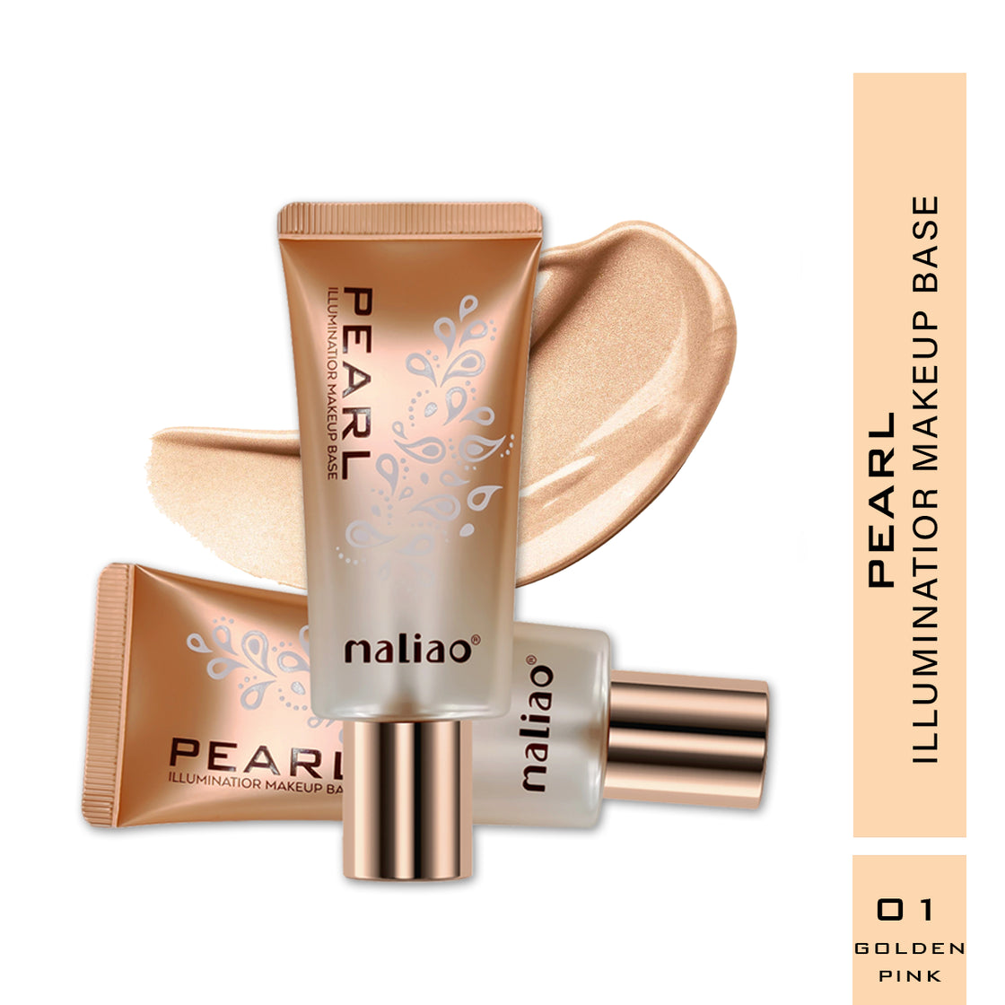 Maliao Pearl Illuminator Makeup Base - Bright Pearl Color for Instant Skin Brightening, Long-Lasting Primerq Maliao Professional Makeup