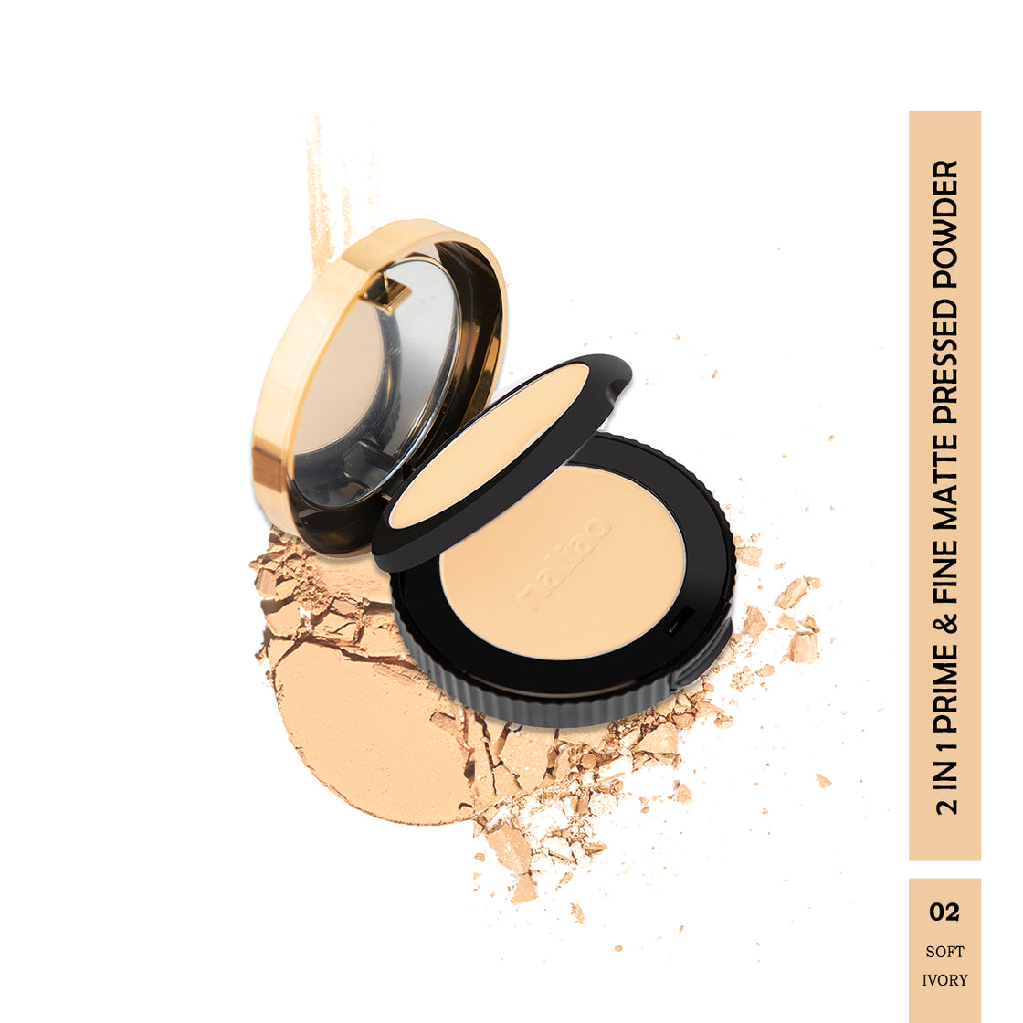 Maliao Oil Control 2 in 1 Prime & Fine Matte Pressed Powder Compact - Velvety Natural Perfection Maliao Professional Makeup