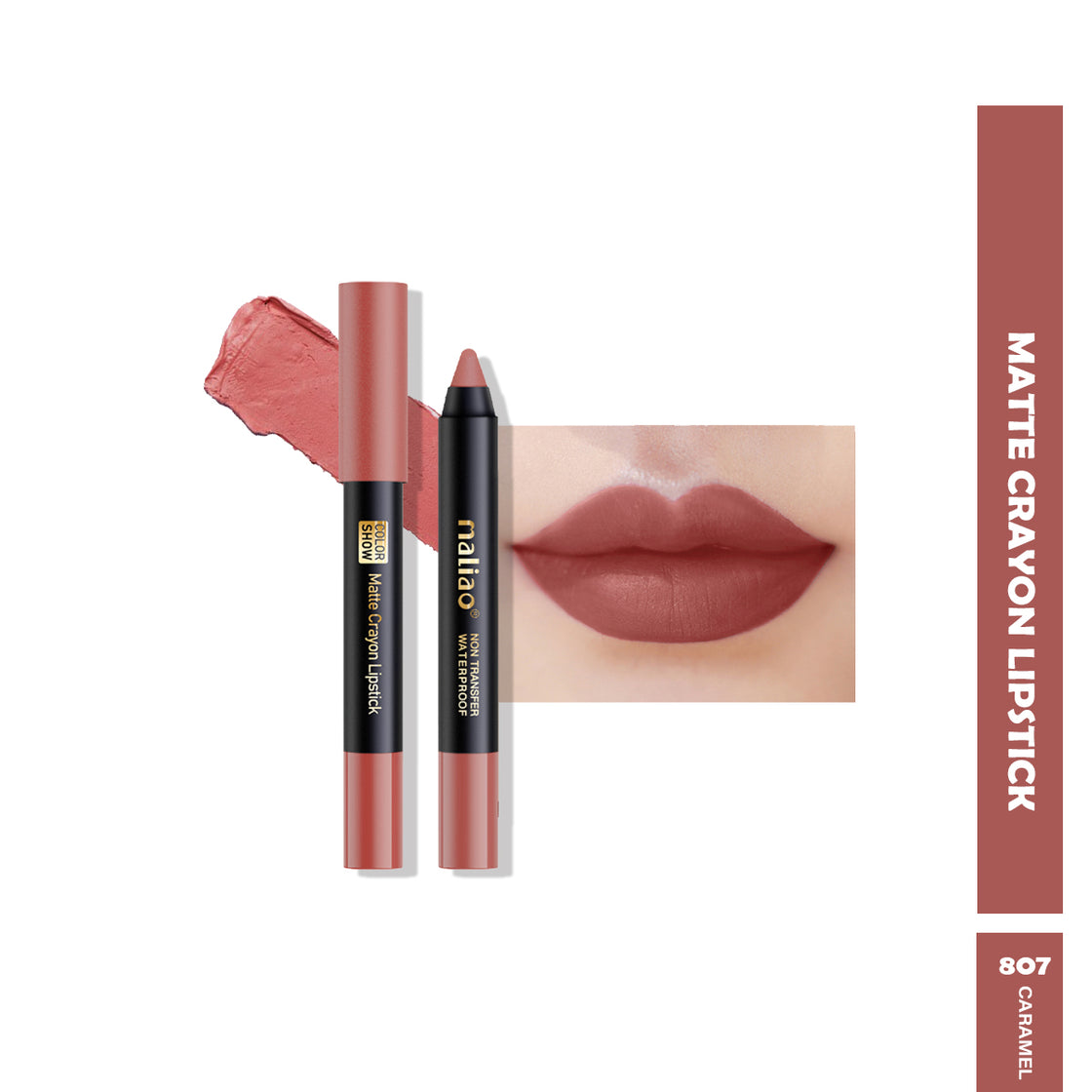 Maliao Matte Crayon Lipstick - 6-in-1 Non-Transfer Waterproof Color Show - Maliao Makeup