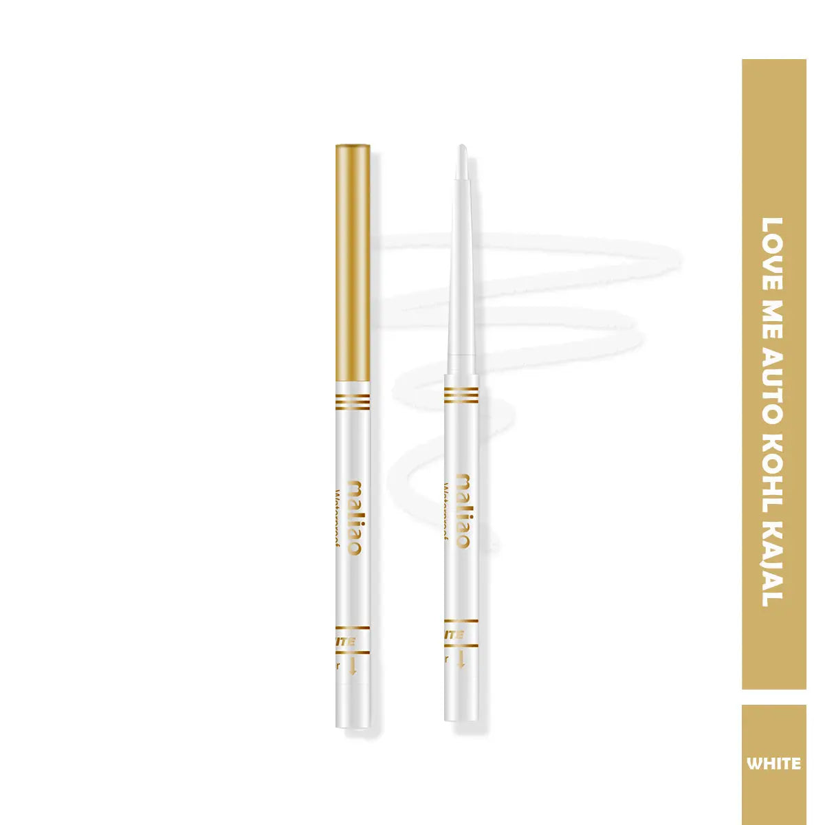 Maliao LOVE ME Waterproof Pure White Kohl Kajal Pencil Eyeliner - Brightening Eyes with Precision Maliao Professional Makeup