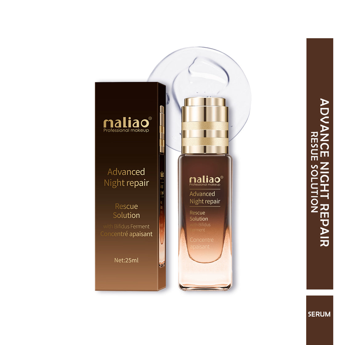 Overnight Skincare Miracle, Rejuvenate and Revitalize, Maliao Advanced Night Repair Rescue Solution Serum with Bifidus Ferment, Maliao