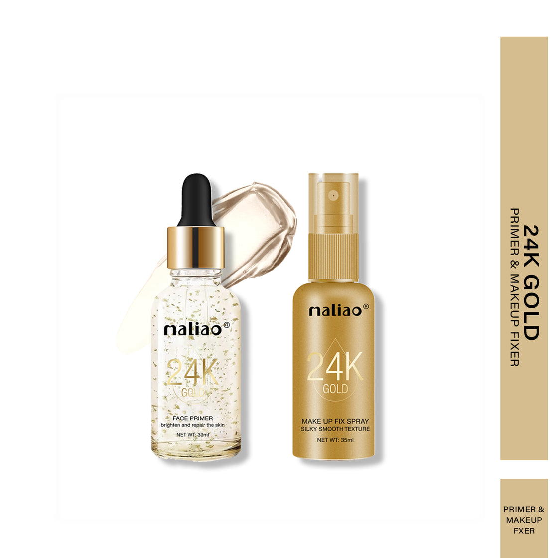 Maliao 2-in-1 Face Primer & Makeup Fix Spray - Prime, Set & Slay All Day (30ml + 35ml) - Maliao Makeup