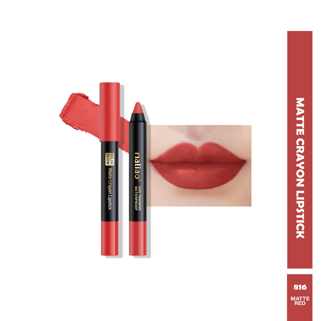 Maliao Matte Crayon Lipstick - 6-in-1 Non-Transfer Waterproof Color Show - Maliao Makeup