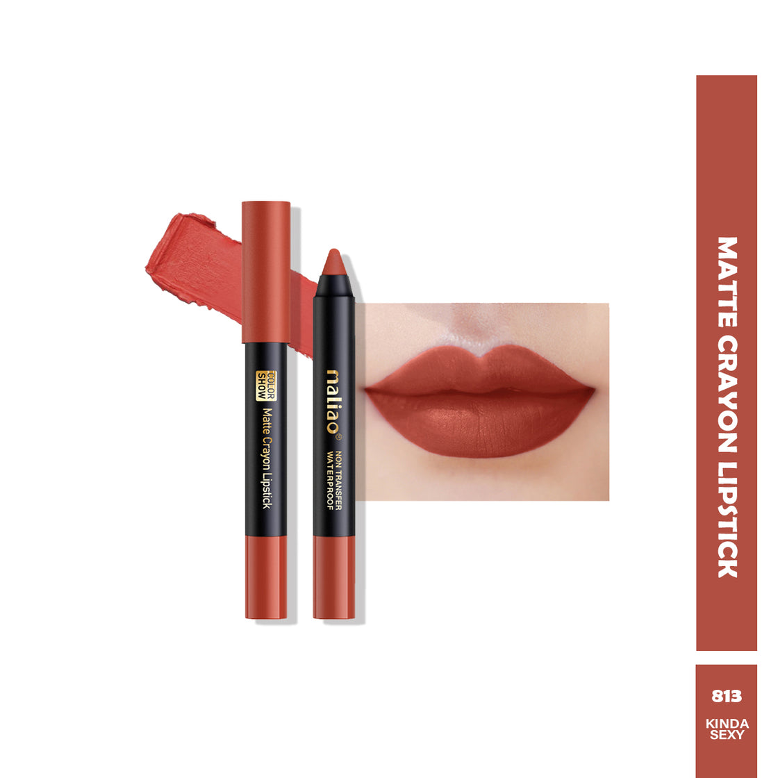 Maliao Matte Crayon Lipstick - 6-in-1 Non-Transfer Waterproof Color Show - Maliao Makeup