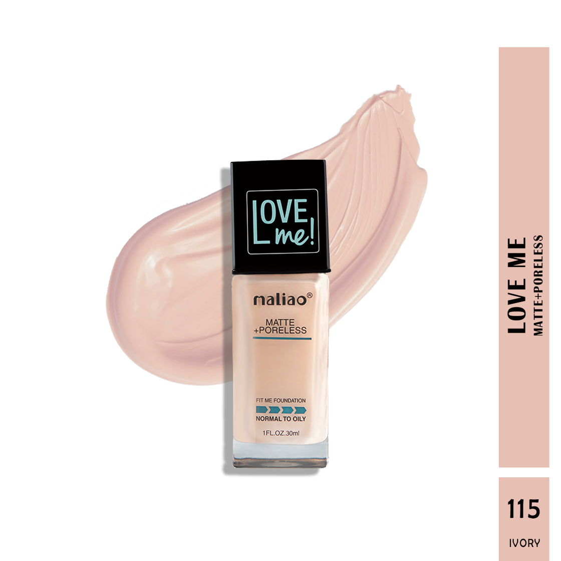 Maliao Love Me Matte + Poreless Love Me Foundation - Your Secret to Flawless, Matte Perfection Face 115-IVORY