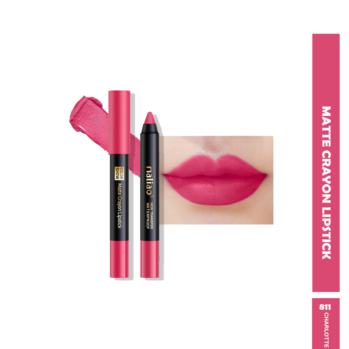 Maliao Matte Crayon Lipstick - 6-in-1 Non-Transfer Waterproof Color Show - Maliao Makeup