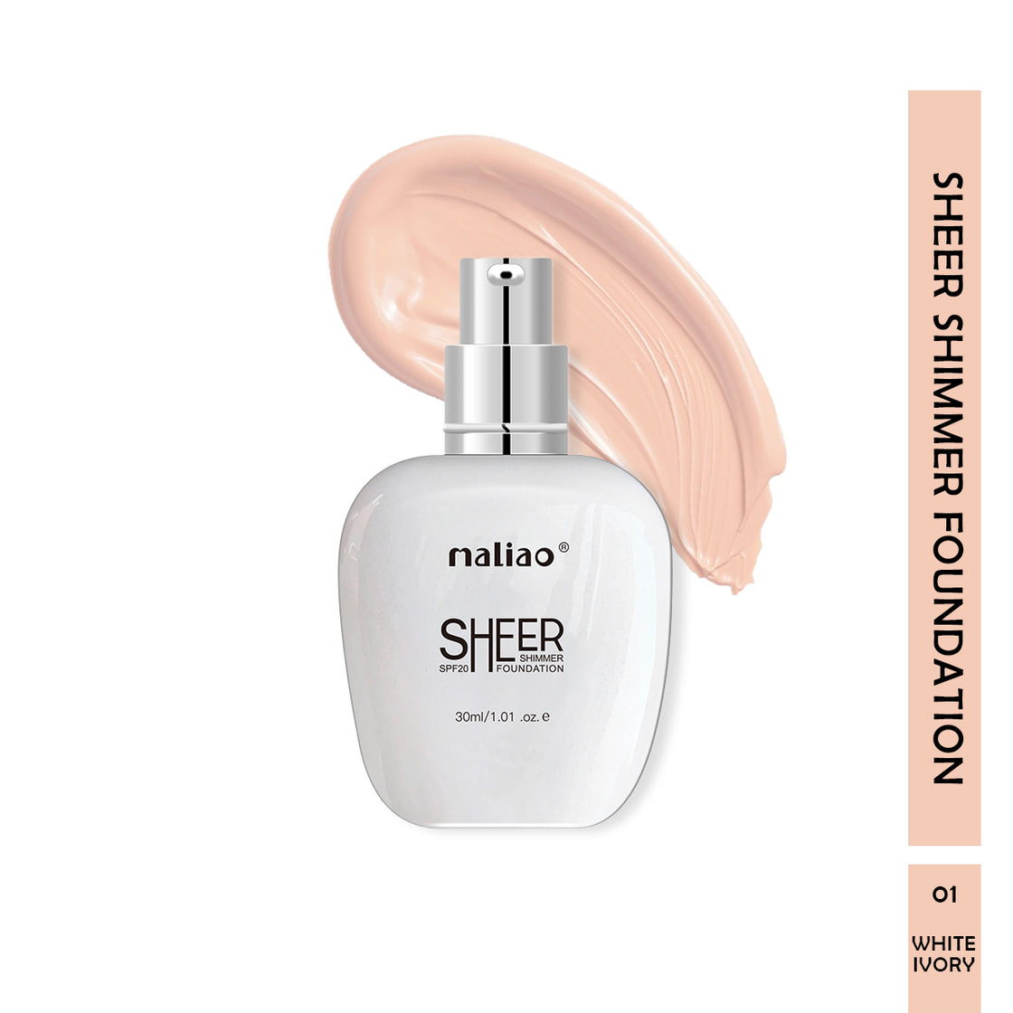 Maliao Sheer Shimmer Foundation SPF 20 - Radiant Finish for Face Makeup - Maliao Makeup