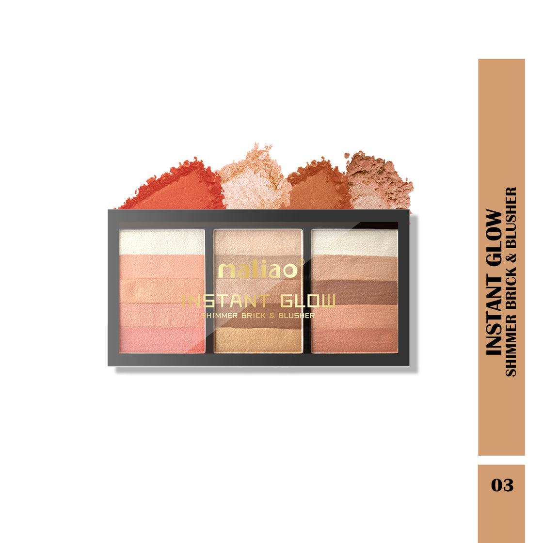 Maliao Instant Glow Shimmer Brick &BLUSHr Palette - Radiant Beauty in One - Maliao Makeup