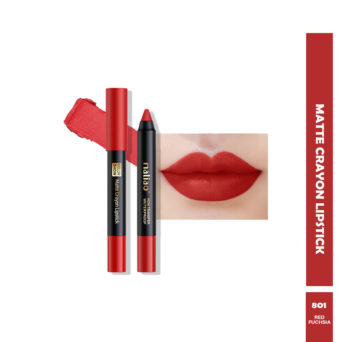 Maliao Matte Crayon Lipstick - 6-in-1 Non-Transfer Waterproof Color Show - Maliao Makeup