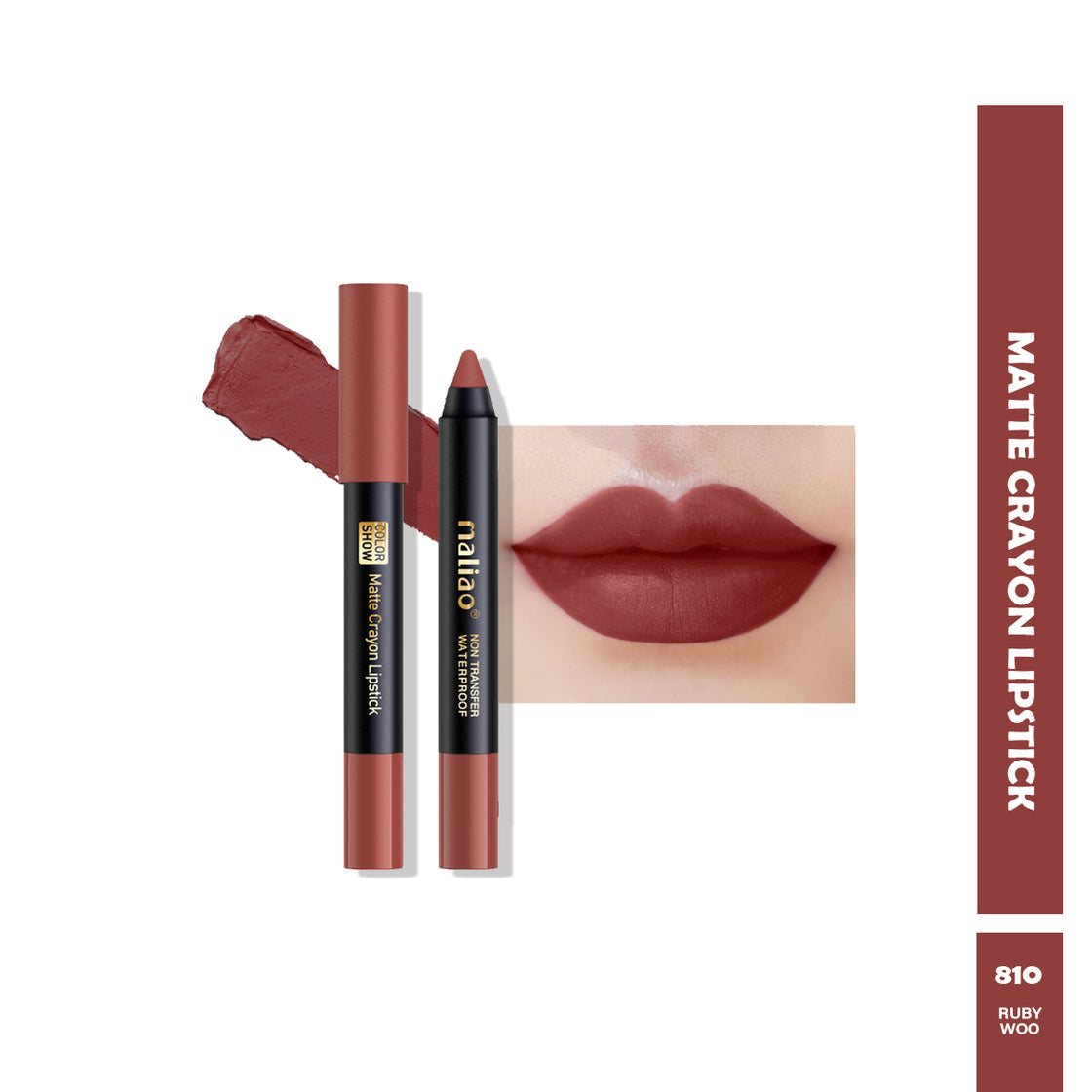 Maliao Matte Crayon Lipstick - 6-in-1 Non-Transfer Waterproof Color Show - Maliao Makeup