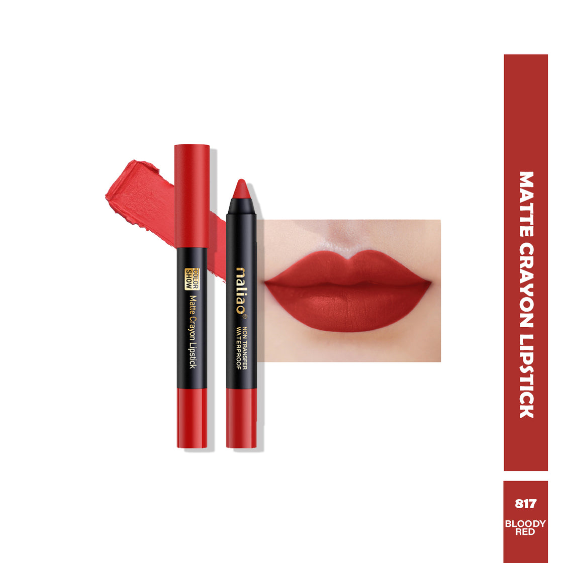 Maliao Matte Crayon Lipstick - 6-in-1 Non-Transfer Waterproof Color Show - Maliao Makeup