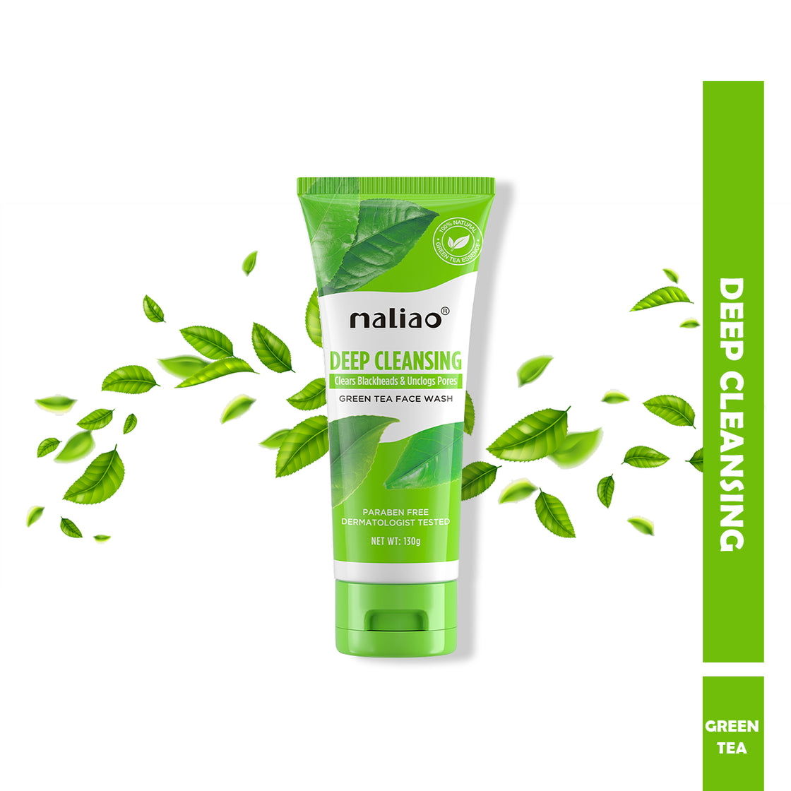 Maliao Deep Cleansing Green Tea Face Wash - Clears Blackheads & Unclogs Pores Maliao Professional Makeup