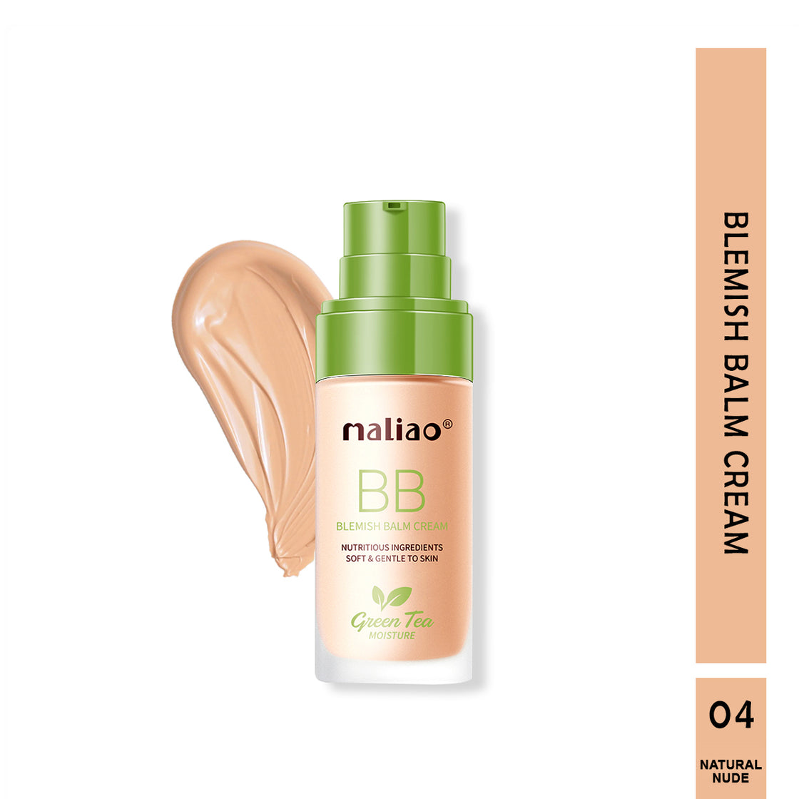 Maliao Green Tea BB Blemish Balm Cream - Moisture, Soft & Gentle Skin Care - Maliao Makeup