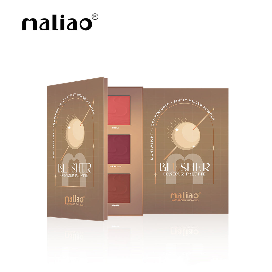 Maliao Blusher Contour Palette - Lightweight, Soft-Textured Powder - Maliao Makeup