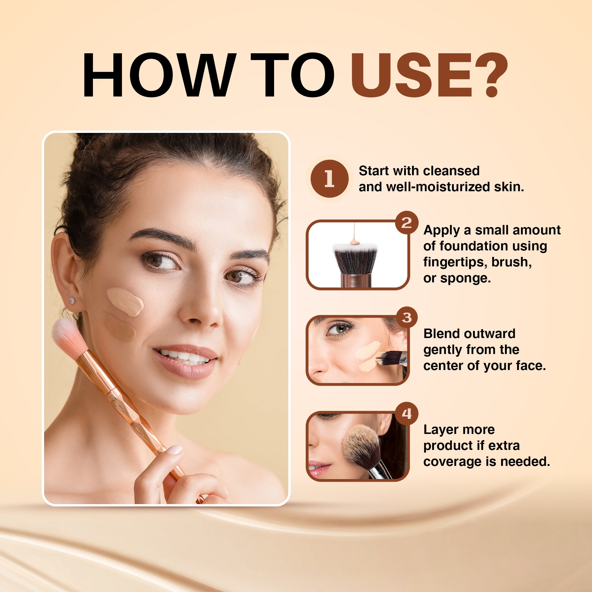 Maliao High Coverage Waterproof Base Foundation - Flawless All-Day Wear Face