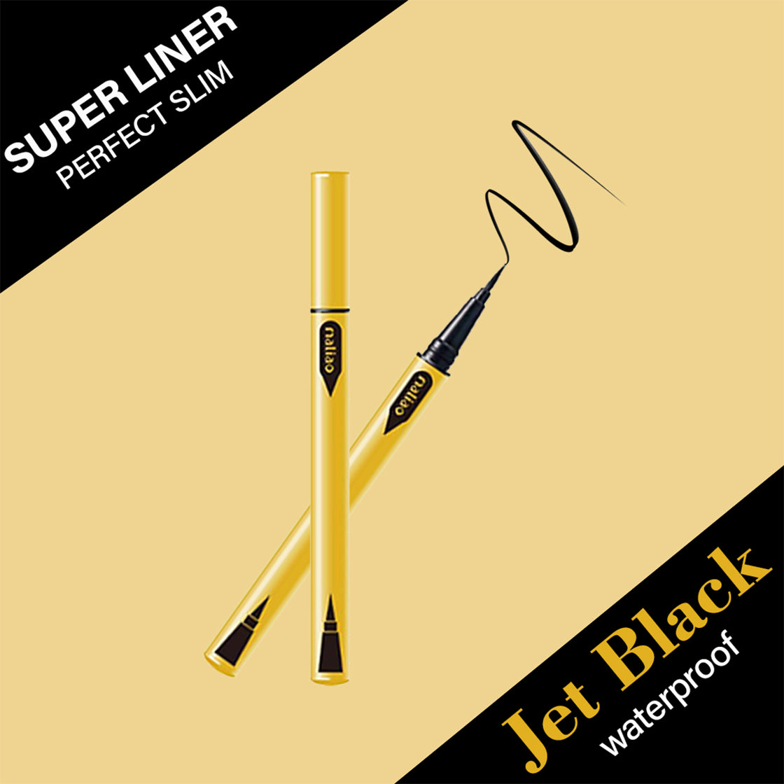 Maliao Jet Black Super Liner Perfect Sum - Long-Lasting, Waterproof Eyeliner - Maliao Makeup