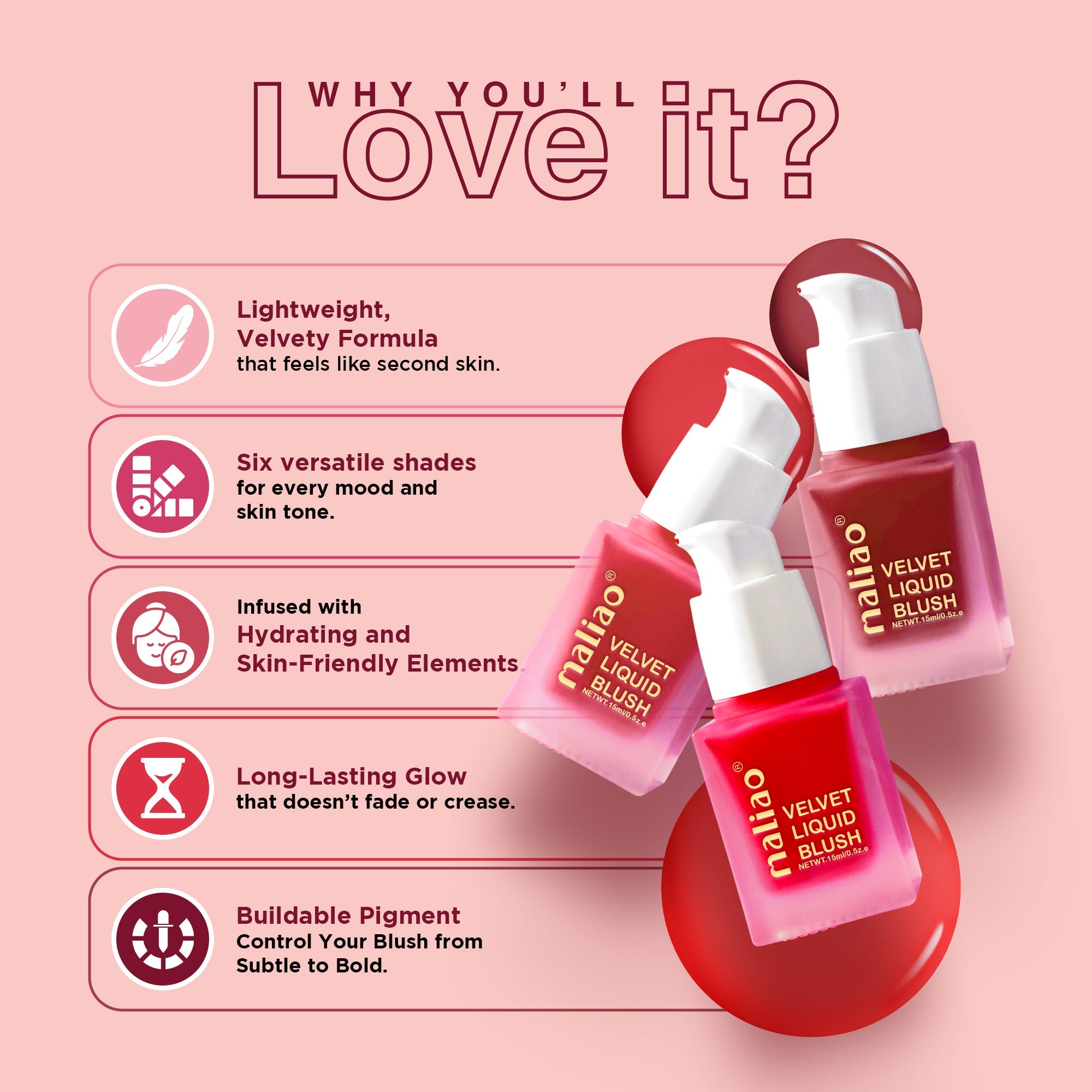 Maliao Velvet Liquid Blush Face