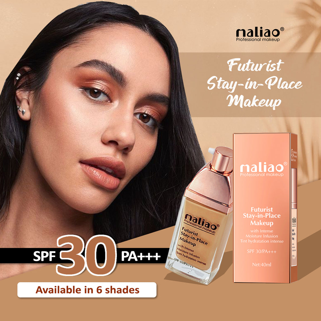 Maliao Futurist Stay-In-Place Makeup SPF 30 PA+++ (Full Coverage, Intense Moisture Infusion,Tint Moisturizer,Tint Hydration, All Skin Types) - Maliao Makeup