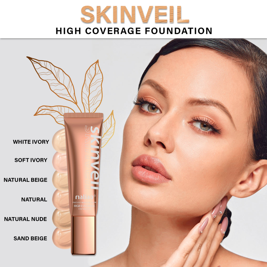 Maliao SkinVeil High Coverage Foundation - Flawless Radiance for All Skin Tones - Maliao Makeup