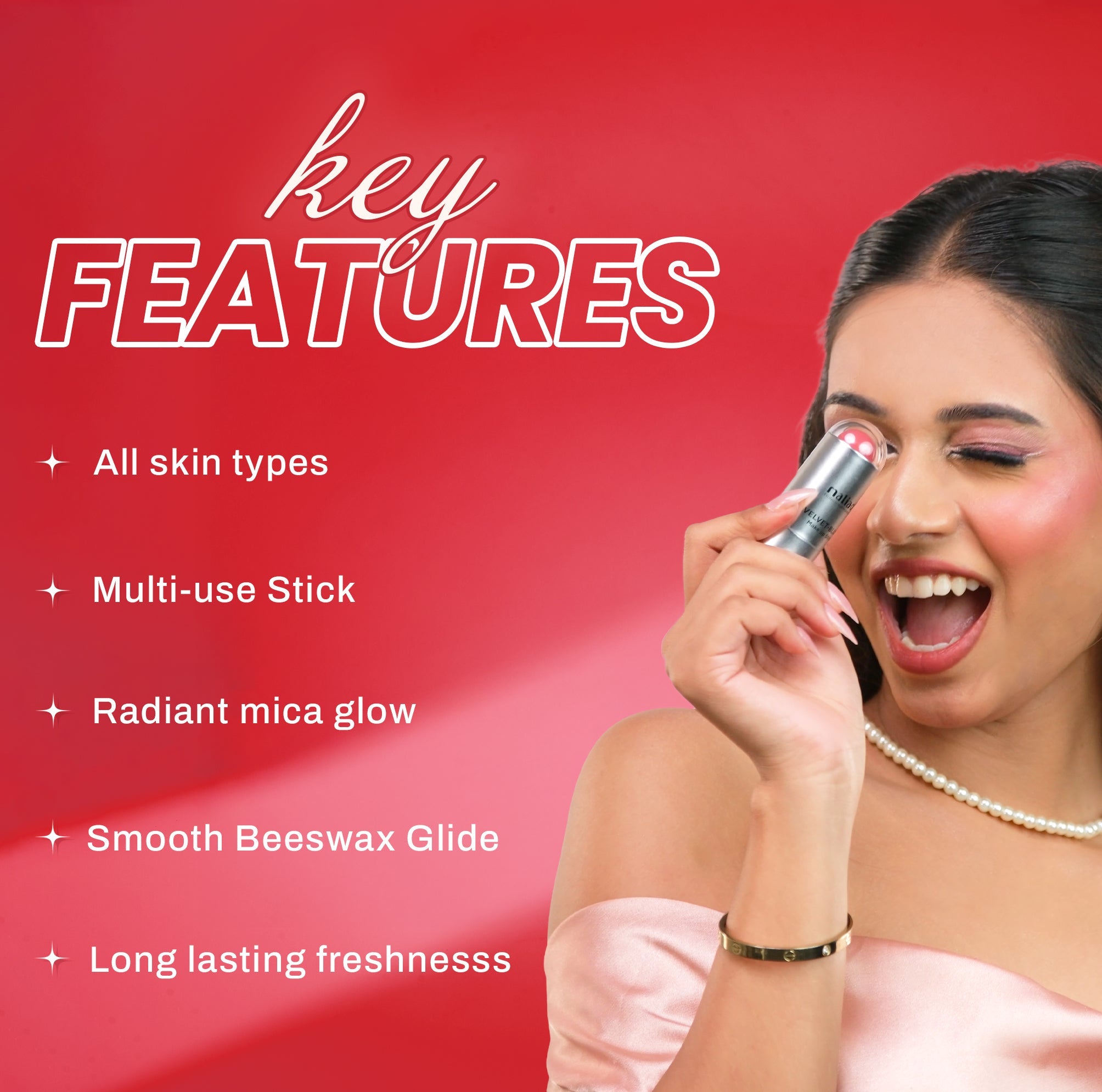 Maliao Velvet Blush Stick - Luxurious Flush for All Skin Types Face