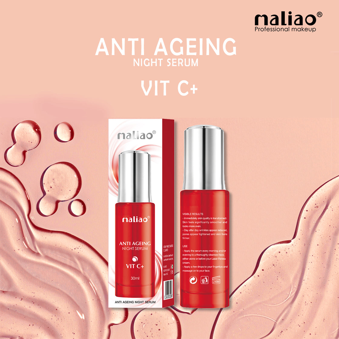 Maliao VIT C+ Anti Ageing Night Serum - Skin Renewal & Brightening Maliao Professional Makeup