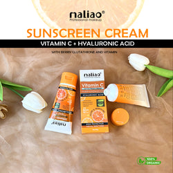 Maliao,Waterproof,AllSkinTypes,Skincare,VitaminC,HyaluronicAcid,BerryGlutathione,SunscreenCream,SPF60,PA+++,