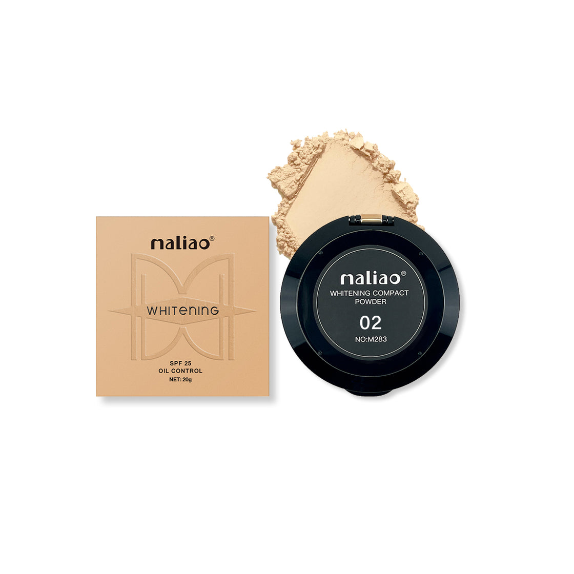 Maliao, Matte Finish, Whitening Compact Powder, Maliao Whitening Compact Powder SPF 25 Oil Control PowderOil Control Powder, SPF 25