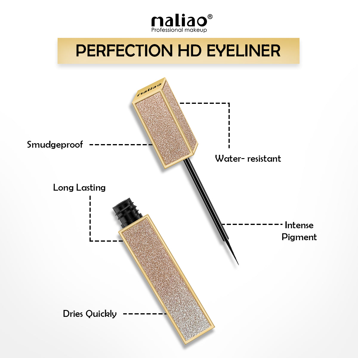 Maliao Perfection HD Eyeliner - Super Waterproof Line for Precision - Maliao Makeup