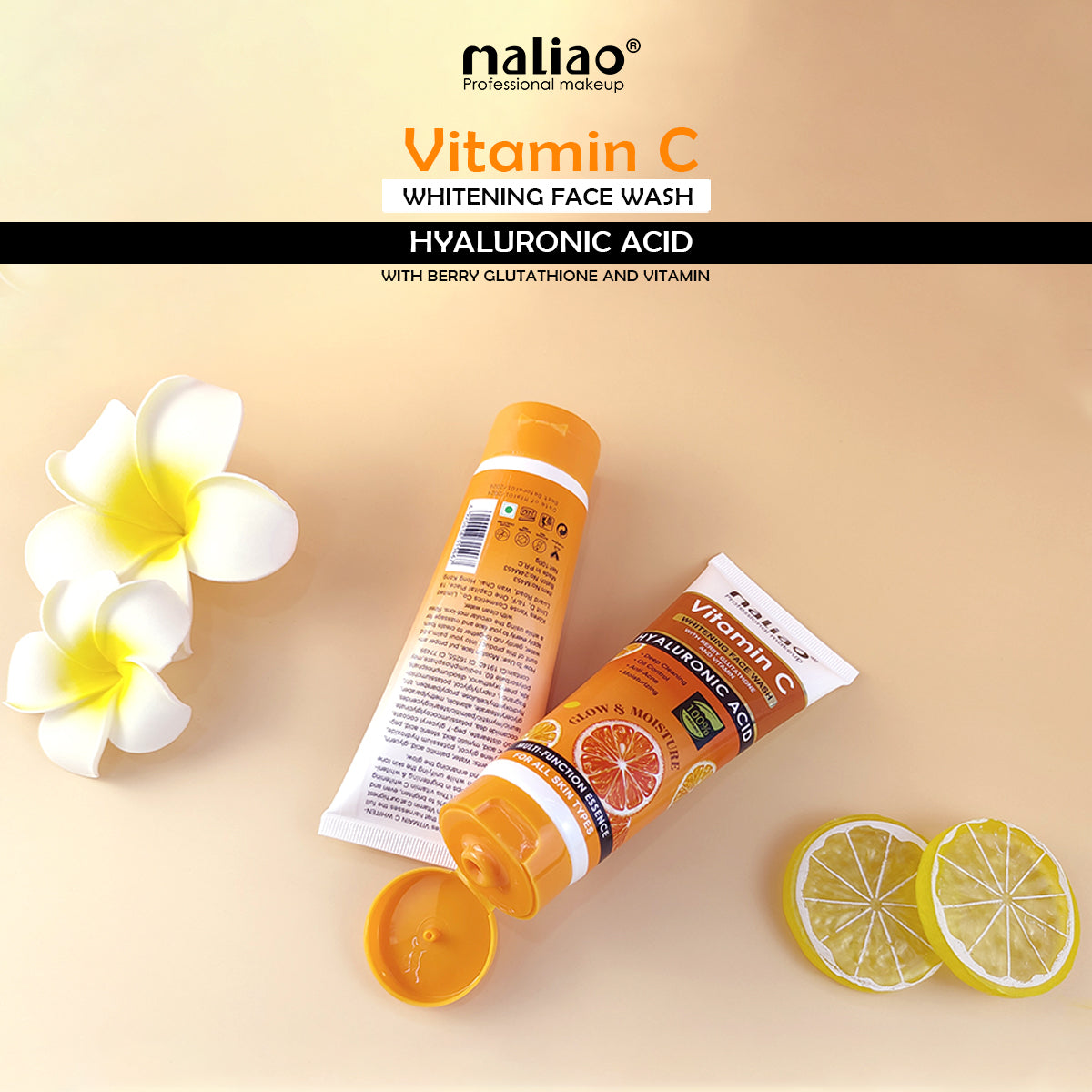 Maliao, Skincare, GentleFormula, Hyperpigmentation, Brightening, HyaluronicAcid, BerryGlutathione, VitaminC, WhiteningFaceWash, 