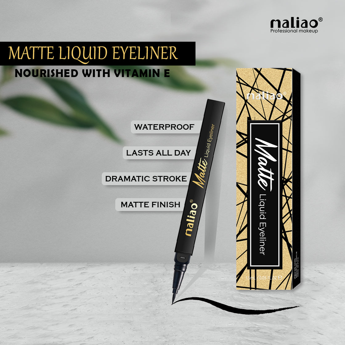 Maliao Matte Liquid Eyeliner Pen - Waterproof Eyeliner for Precision and Care - Maliao Makeup