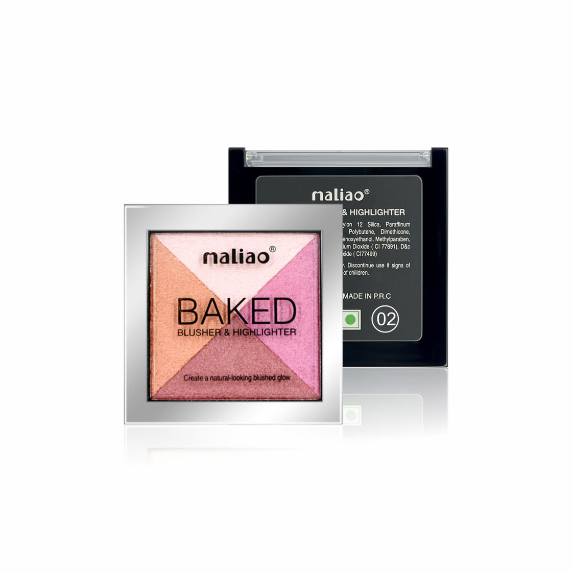 Maliao BakedBLUSHr & Highlighter - Radiant Glow | Long-Lasting, Smooth Finish Face