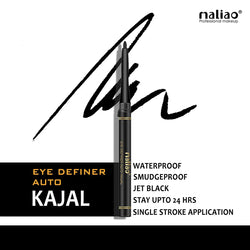 Maliao Eye Definer Auto Kajal - 24HR Waterproof Jet Black, Smudge-Proof Formula Maliao Professional Makeup