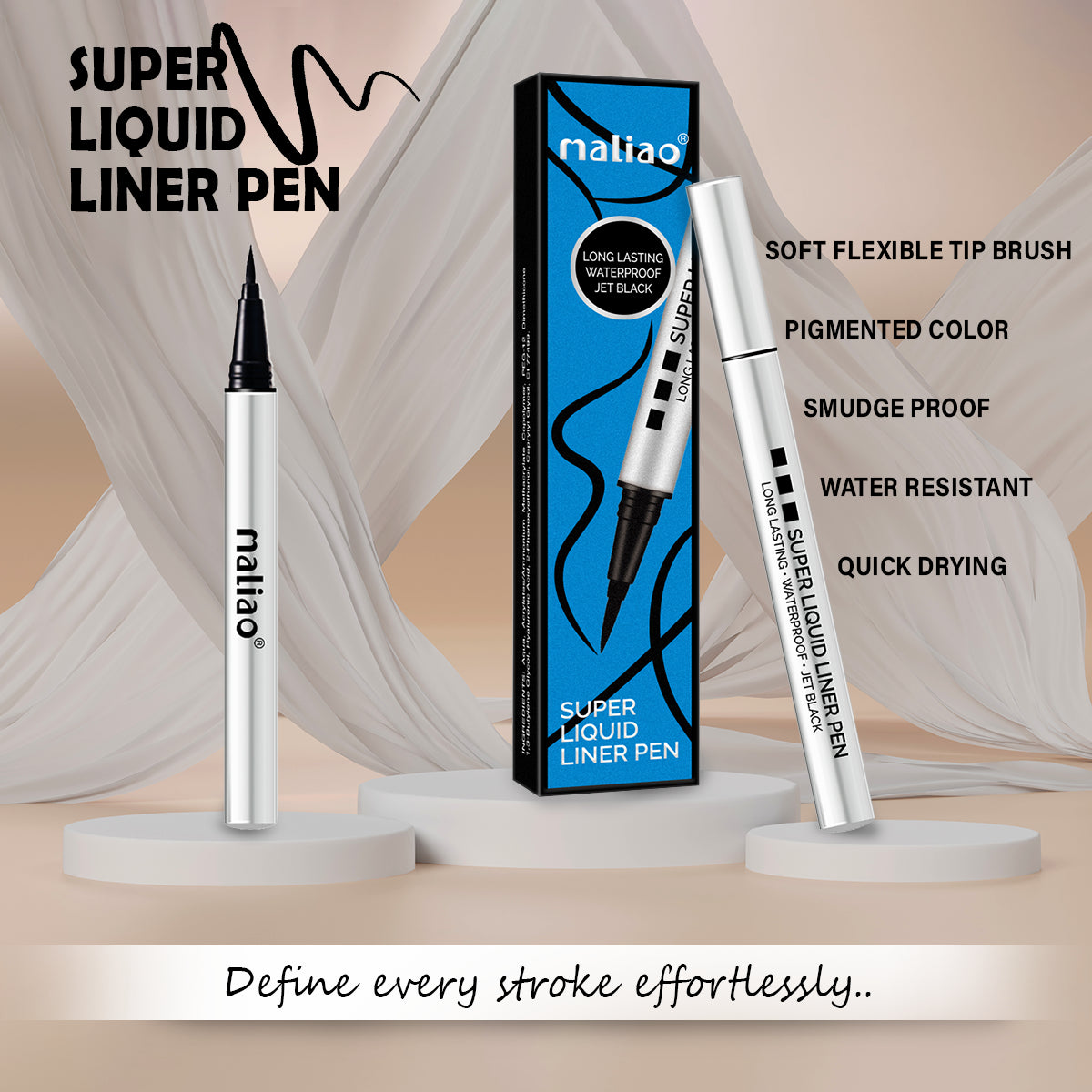 Maliao Super Liquid Liner Pen - Precision Defined, Long-Lasting Jet Black Perfection - Maliao Makeup