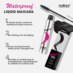 Maliao Waterproof Liquid Mascara - Lengthening, Smudge Proof, Water Resistant, No Clumps or Flakes, 10ml - Maliao Makeup