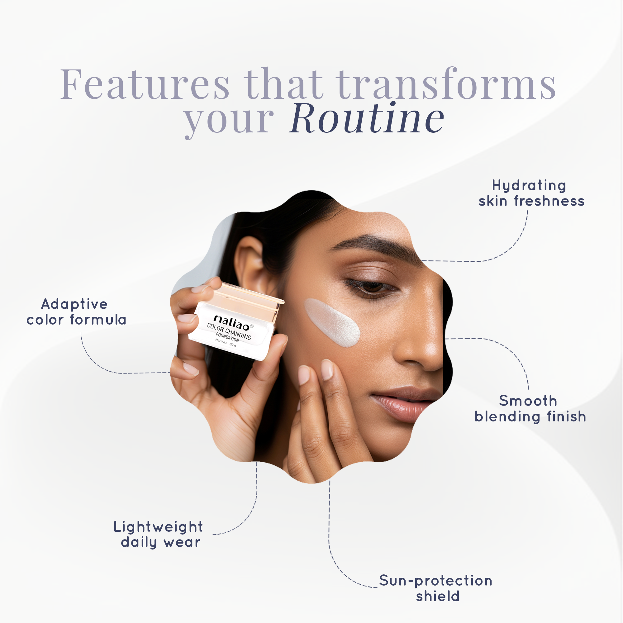 Maliao Colour Changing Waterproof Foundation Face