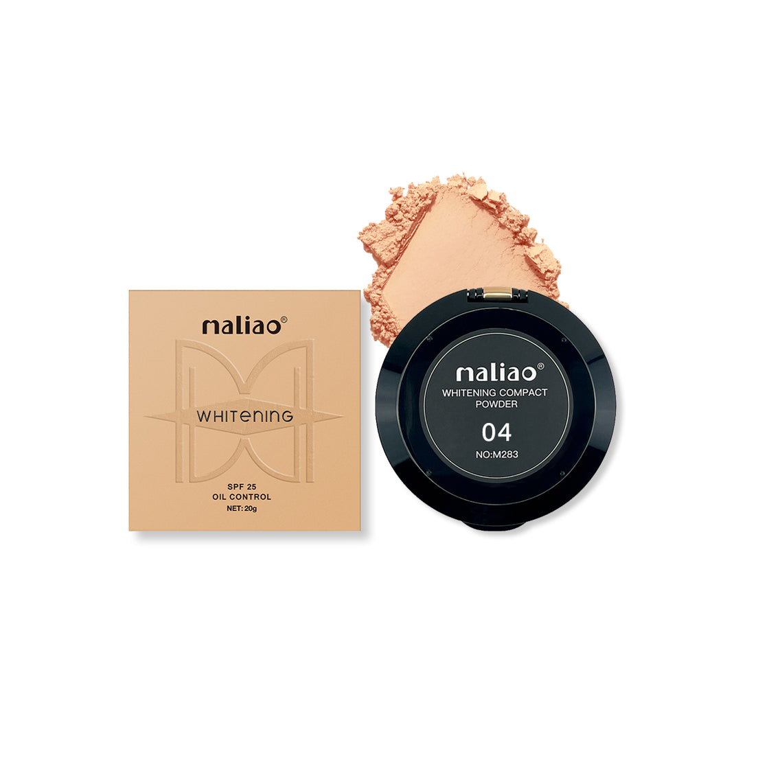 Maliao, Matte Finish, Whitening Compact Powder, Maliao Whitening Compact Powder SPF 25 Oil Control PowderOil Control Powder, SPF 25